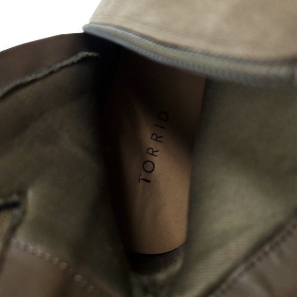 Torrid Tan Faux Leather Suede Western Heel Booties - Picture 7 of 8